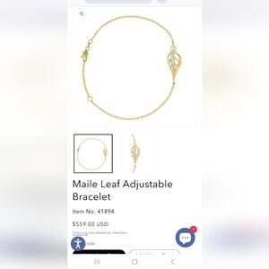 14k gold Na Hoku Maile Leaf bracelet